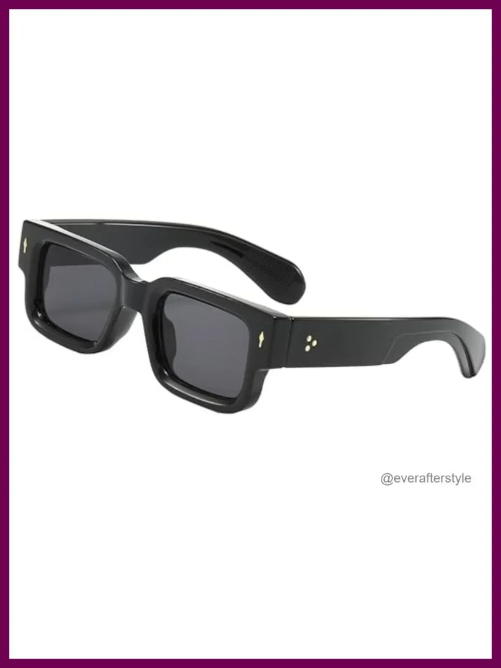 Acetate Frame Square Sunglasses UV400 Protection Chunky Rectangle Shades